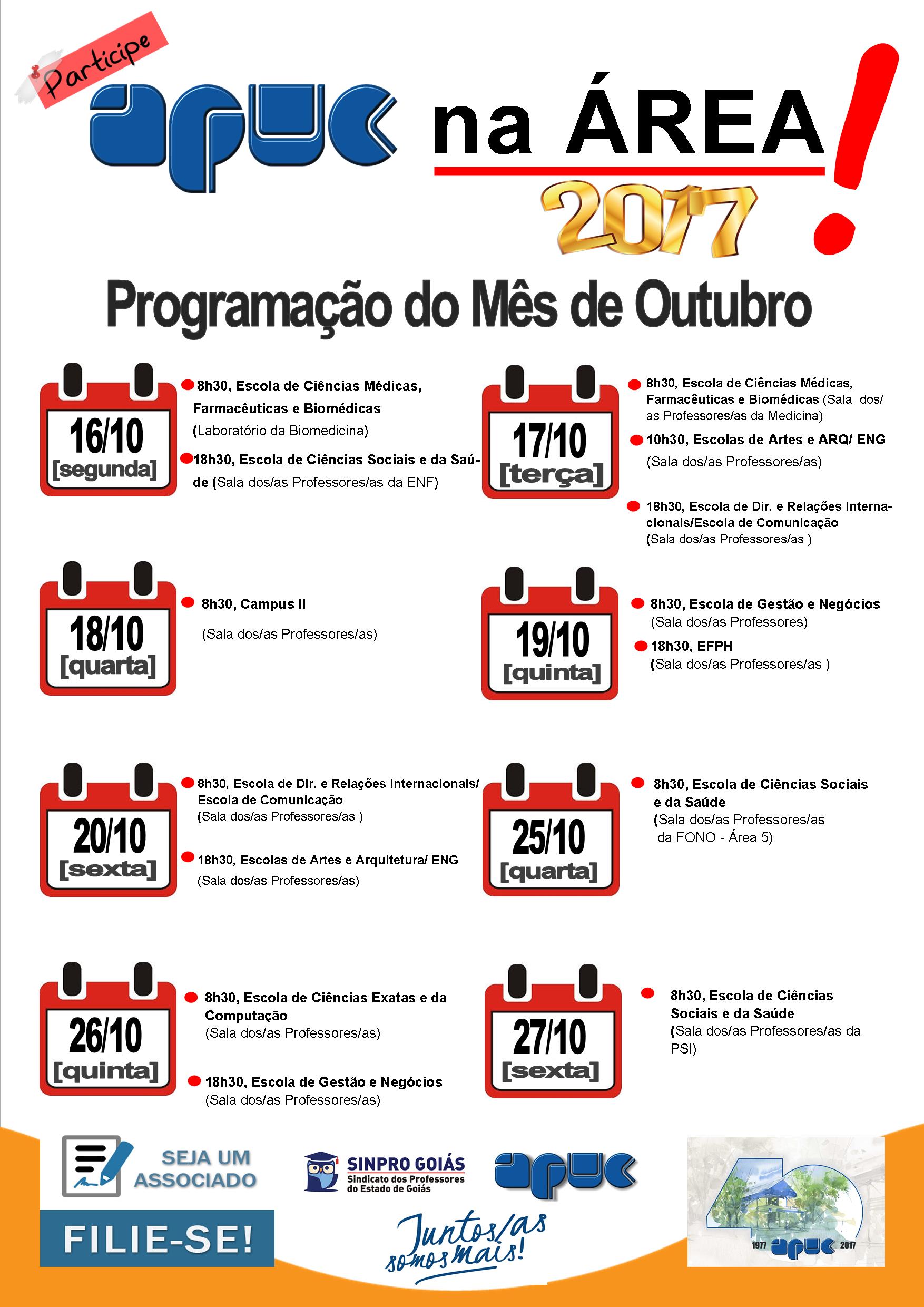 09.10.2017 Apuc na Área 2017 Programação Completa