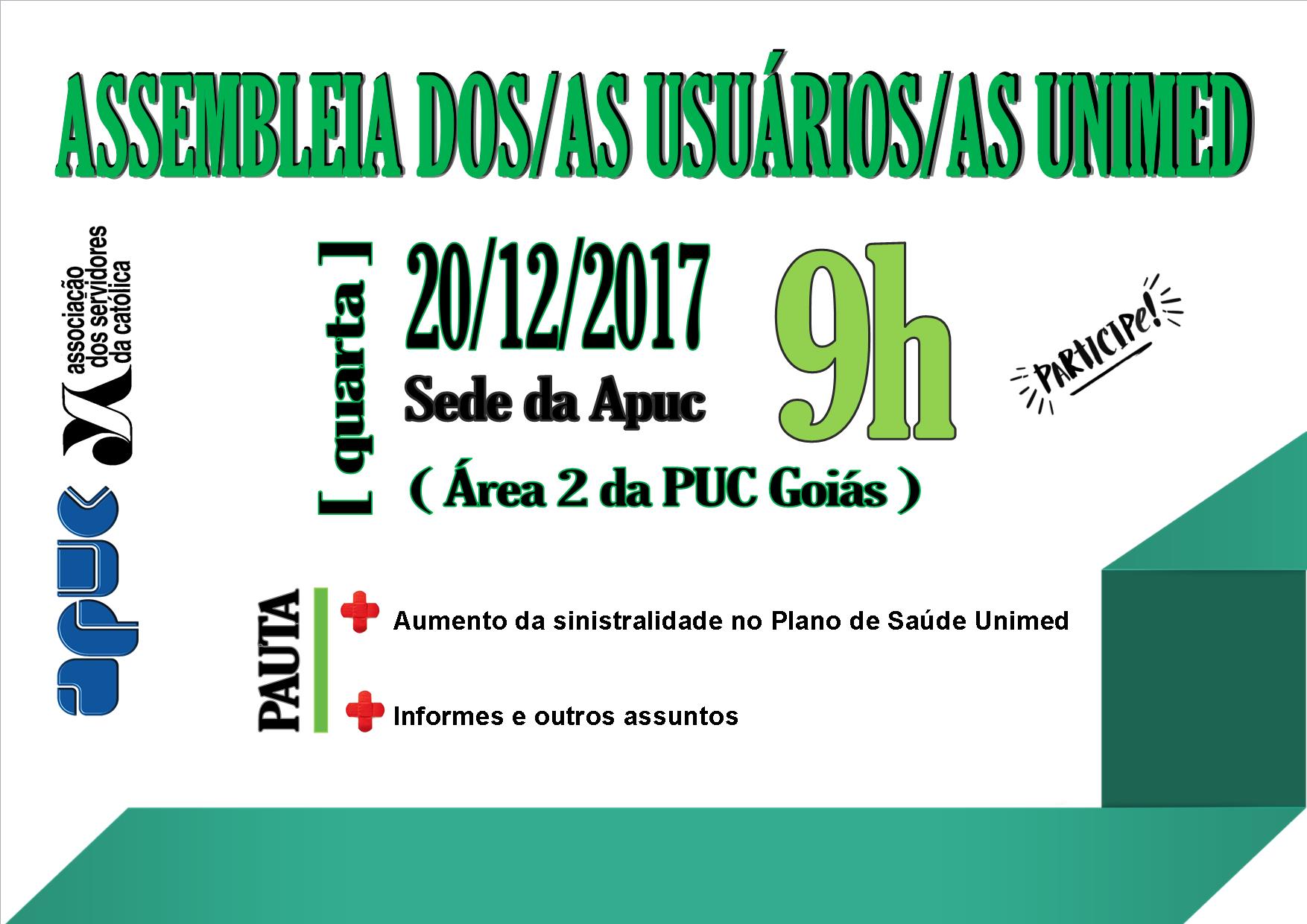13.12.2017 Cartaz Assembleia Unimed