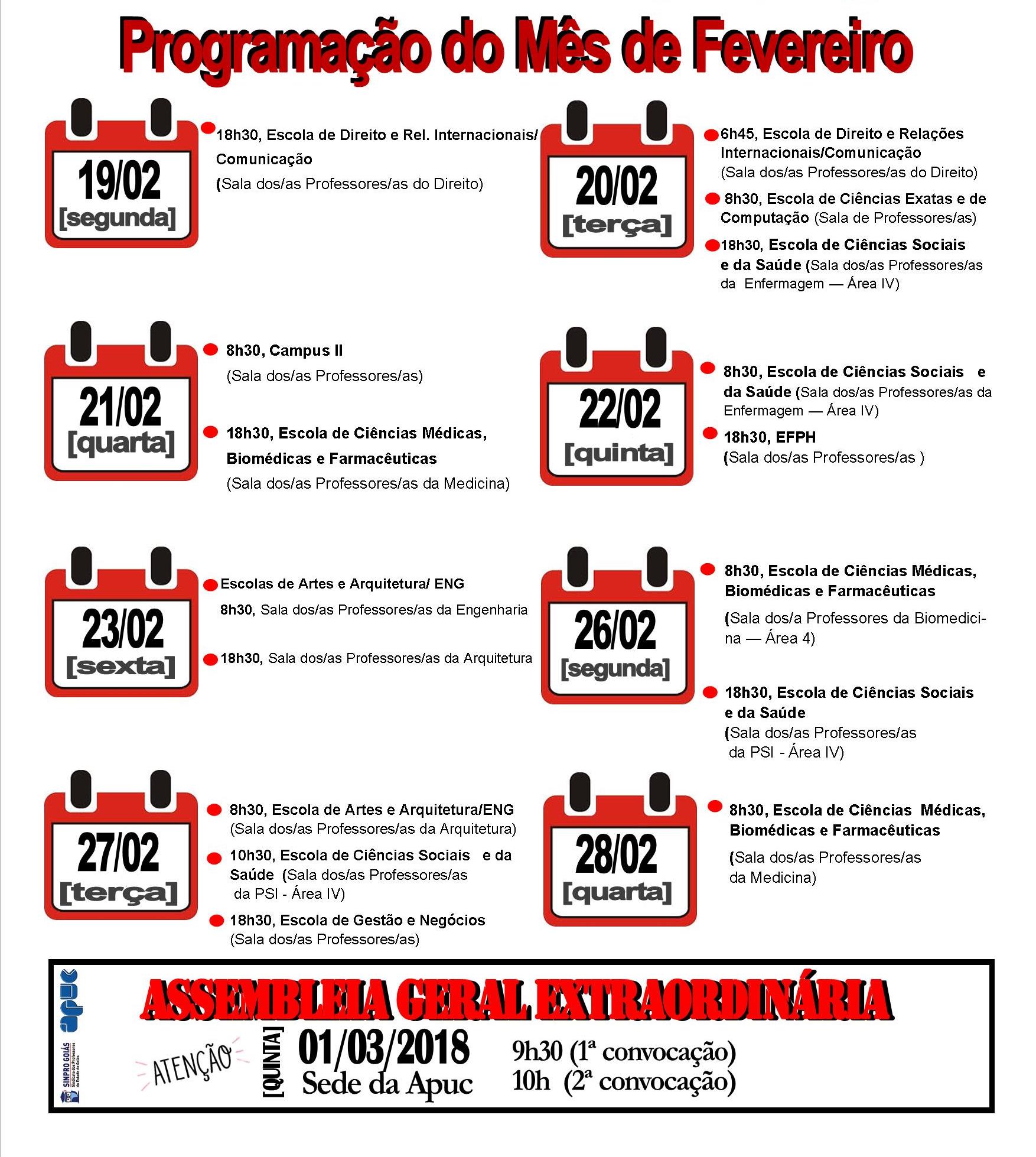 20.02.2018 Apuc na Área 2018 Programação Completa Site