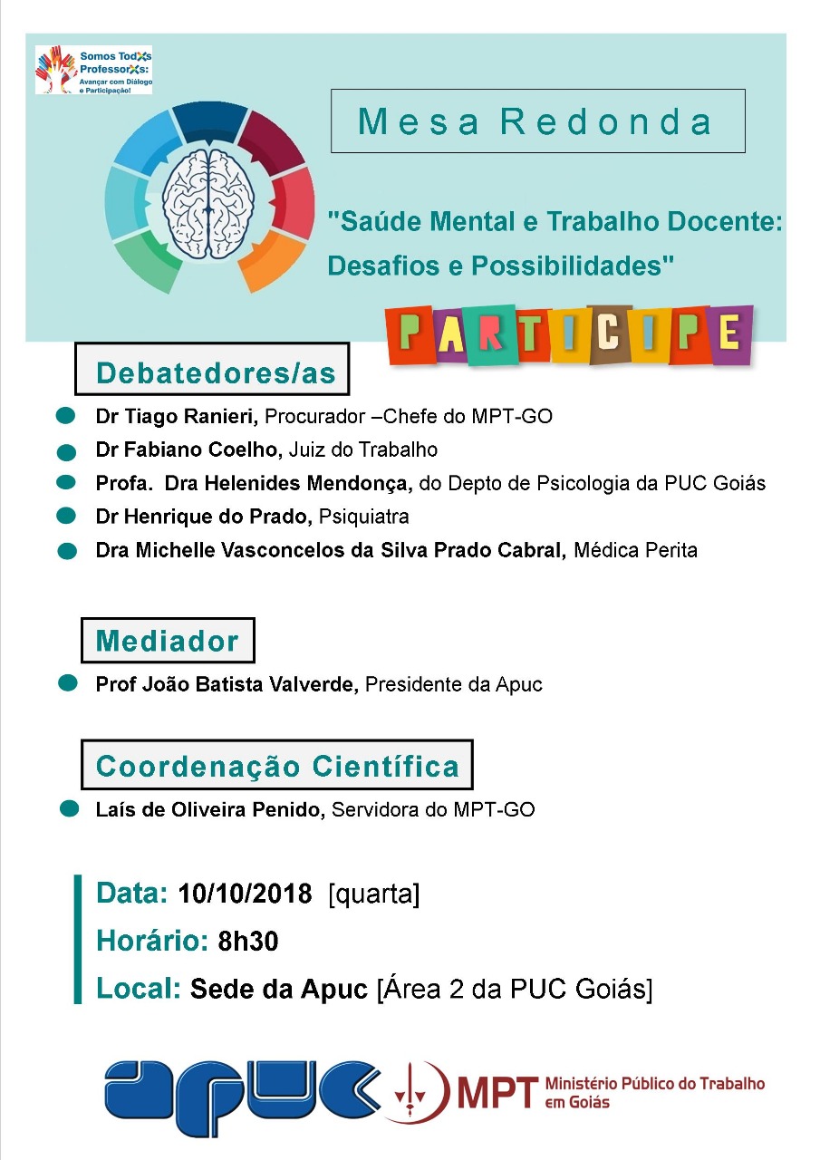 03.10.2018 Mesa Redonda Saude mental e trabalho docente