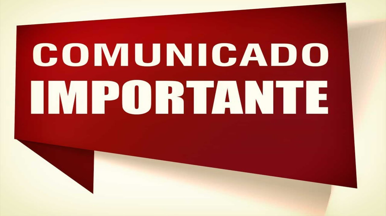 29.08.2019 Comunicado Importante